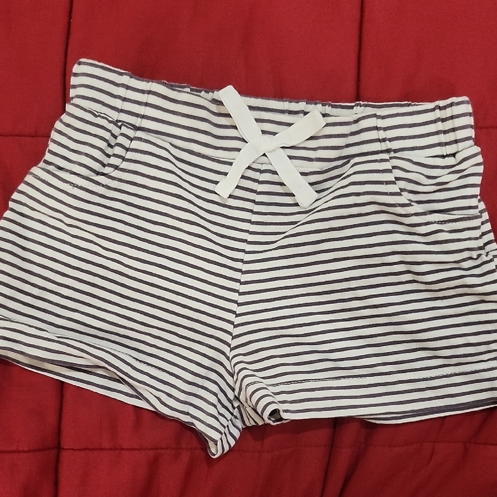 Striped Shorts with Bow Accent